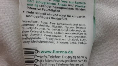 Handcreme mit Bio-Aloe Vera