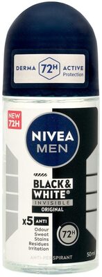 Desodorante roll-on Invisible Black & White Men antitranspirante
