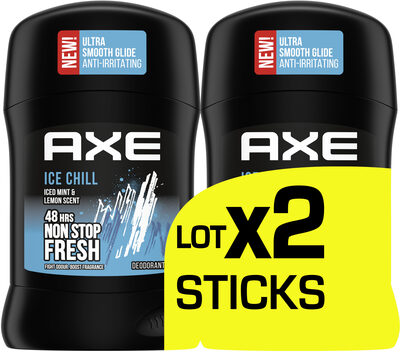 AXE Déodorant Stick Homme Ice Chill 48h Non-Stop Frais Lot 2x50ml