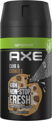 Axe Déodorant Homme Bodyspray Compressé Collision Cuir & Cookies 48h Frais 100ml