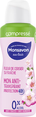 Monsavon Anti-Transpirant Femme Spray Compressé Fleur de Cerisier 100ml