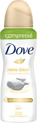DOVE Déodorant Femme Spray Compressé Pierre d'Alun et Beurre de Karité 100ml