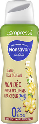 Monsavon Déodorant Femme Spray Compressé Vanille Toute Délicate 100ml