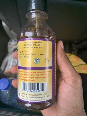 Hollywood beauty certified organic apple cider vinegar
