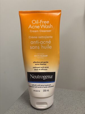 Oil-free acne wash cream cleanser
