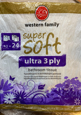 Ultra 3-Ply Super Soft Bathroom Tissue, 165 Sheets per Roll.