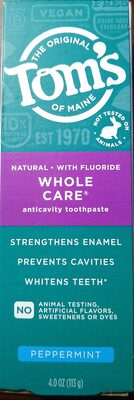 Whole Care Anticavity Toothpaste