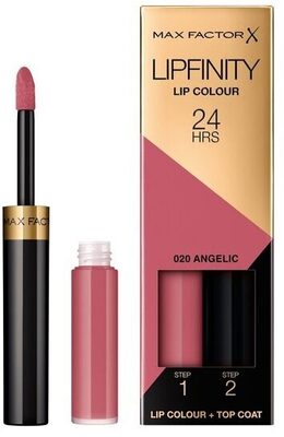 Max Factor Lipfinity Lip Colour 020 Angelic 2-Step Longlasting Lipstick