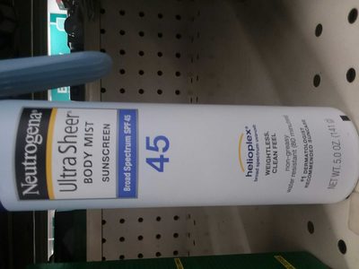Ultra sheer body mist sunscreen