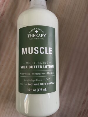 Village naturals therapy muscle moisturizing Shea butter lotion