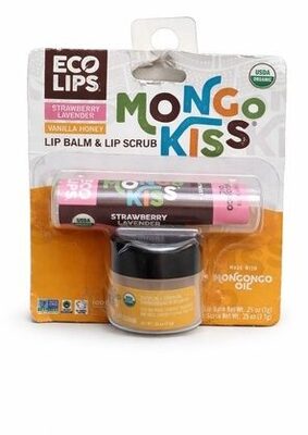 Mongo Kiss Strawberry Lavender Lip Balm + Vanilla Honey Lip Scrub