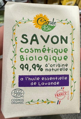 Savon cosmétique biologique à l'huile essentielle de Lavande
