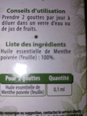 Juvamine Huile Essentielle Menthe Poivrée. FL 10ML
