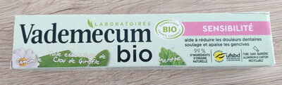 Dentifrice Vademecum biographie sensibilité