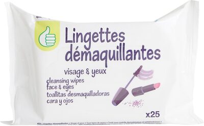 25 lingettes démaquillantes visage et yeux