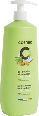 Cosmia gel douche et bain lait hydratant a l'amande douce