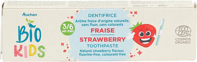Auchan bio dentifrice enfants 3-6 ans fraise