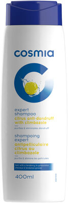 Cosmia - shampoing expert - antipelliculaire citrus au climbazole - cheveux à tendance grasse à pellicules - 400ml