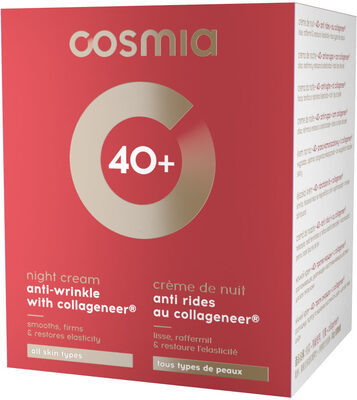 Cosmia - crème de nuit - 40 + anti rides au collageneer® - tous types de peaux - 50ml