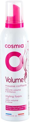 COSMIA - MOUSSE COIFFANTE - VOLUME - POUR CHEVEUX FINS et SANS VOLUME - 250 ML/ VOLUME NOMINAL335ML ?