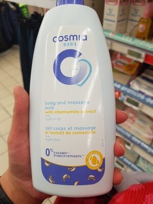 Cosmia b - lait corps et massage - pour une douce nuit avec de l'extrait de camomille hydratant - bébé - 500 ml