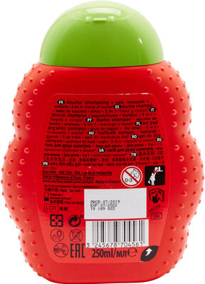 KIDS 3 EN 1 DOUCHE SHAMPOING BAIN MOUSSANT FRAISE et CERISE
