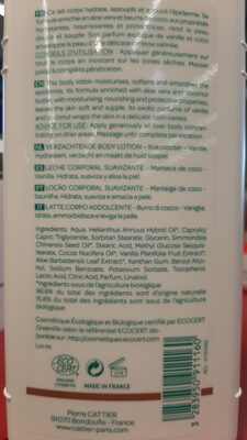 >lait Adoucissant Coco Vanille Bio - 500 ML - Cattier
