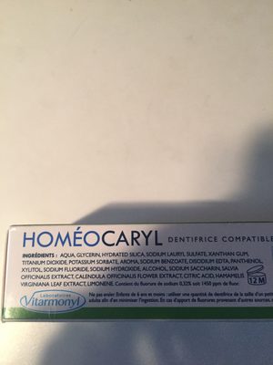 Homeocaryl dentifrice