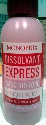 Dissolvant express sans acétone extrait d'avocat
