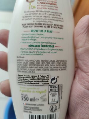 Lait corps réparateur à l’huile d’argan et fleur d’oranger.