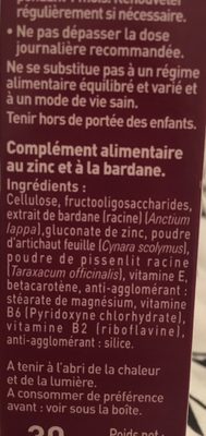 Dermideal Complexe Zinc Bardane - 30 Comprimés - Dietaroma
