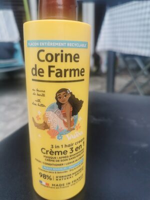 Crème 3 en 1: masque, après-shampooing, crème de soins sans rinçage