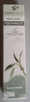 Toothpaste clay organic sage