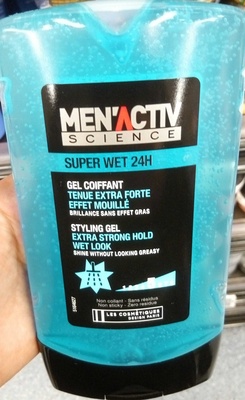 Gel coiffant tenue extra forte effet mouillé