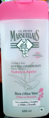Douche et bain hypoallergénique sans savon Sève d'aloe vera & Fleur de pommier