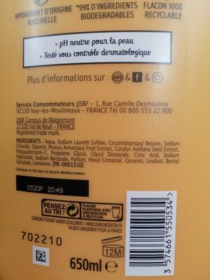 Douche & bain crème extra douc abricot & noisettes
