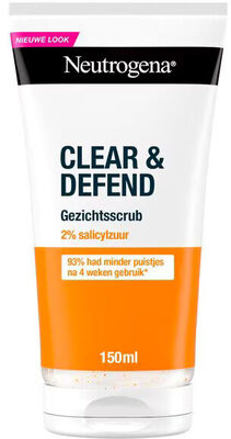 Neutrogena Clear & Defend 2% Salicylzuur Gezichtsscrub