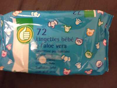 72 lingettes bébé à l'aloe vera
