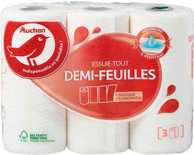 Essuie-tout demi-feuilles, 2 plis