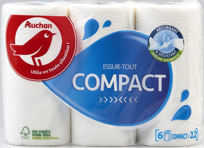 Essuie-tout compact, 2 plis