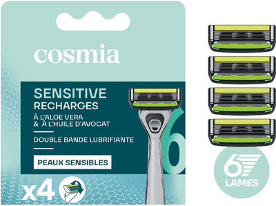 Recharges systeme sensitive 6 lames Homme x4