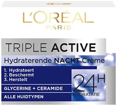 L'Oréal Triple active nachtcrème alle huidtypen