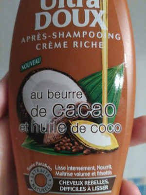 Après shampooing crème riche au beurre de cacao et huile de coco