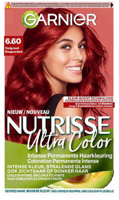 Garnier Nutrisse Ultra Color 6.60 Vurig Rood Permanente Haarkleuring