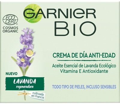 Bio crema de día antiedad con aceite esencial de lavanda