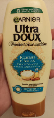Ultra doux - drémêlant crème nutrition (crème d'amande et huile d'Argan)