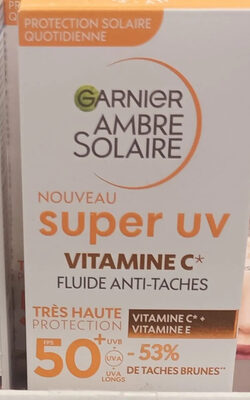 Garnier Ambre Solaire Super Uv Vitamine C SPF50+ Anti-Pigmentvlekken Fluid