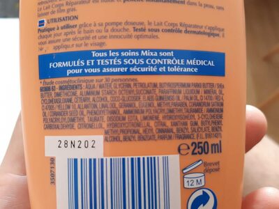 Lait corps réparateur peaux extra sèches