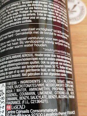 Laqué ultra forte Résiste à 80% d'humidité
