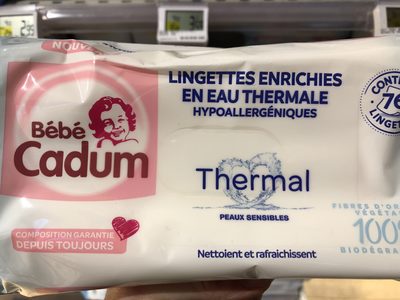 Lingettes enrichies en eau thermale